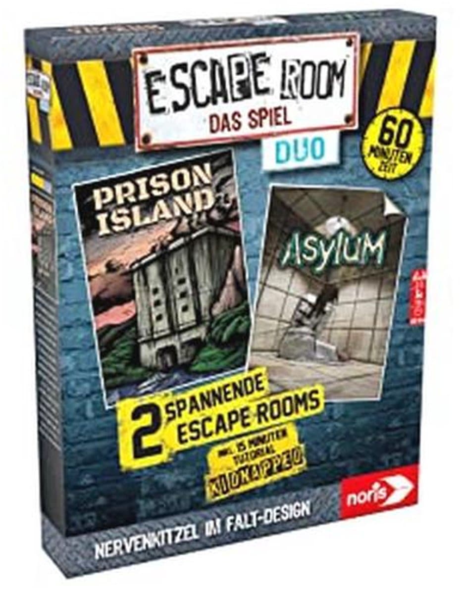 Noris 606101838 - Escape Room DUO, familie en gezelschapsspel voor volwassenen, incl. 2 gevallen en promocase met nieuw vouwmechanisme, vanaf 16 jaar — afbeelding 1