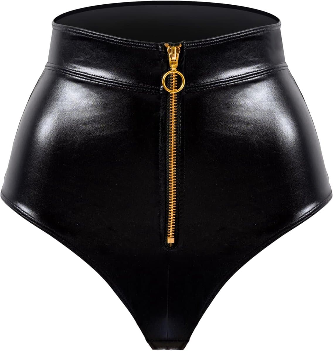 Korte Bustier met Pofmouwen van Imitatieleer voor Dames — afbeelding 1