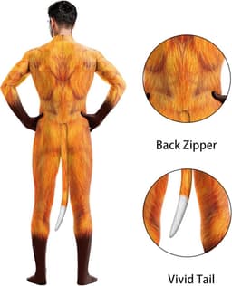 Heren Halloween Bodysuit Dierenprint Spierpak Volledig Jumpsuit Cosplay Kostuum — thumbnail 4