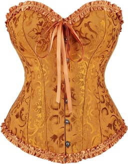 Corset Top Dames Met Vetersluiting - Overbust Bustier voor Feest, Cosplay en Shapewear — thumbnail 2
