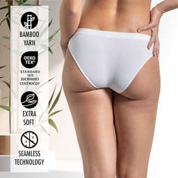 3x Comfortabele Dames Slips Hoge Taille Bamboe - Naadloos Ondergoed — thumbnail 2