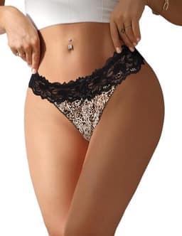 comeondear Strings voor Dames Sexy Kanten String Ademende Lage Slipjes voor Dames Stretch Slipjes Grote Maten Damesondergoed Damesslipjes Damesonderbroek Panties Underwear — thumbnail 1