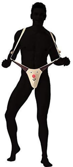 Humoristisch kerstcadeau - Rendier Mankini Stringondergoed voor Heren met Belletjes - Ideaal voor Valentijnsdag en Grappige Cadeaus — thumbnail 3