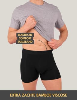 Set van 3 bamboe herenonderbroeken - Zacht, ademend en stretchable ondergoed in zwart — thumbnail 2