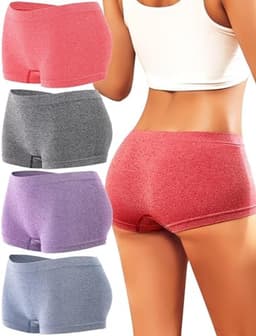3/4 Stuks Boxershorts voor Dames - Hoge Taille Hipster Ondergoed Multipack S-XL — thumbnail 1