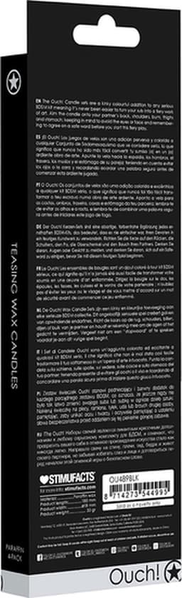 Teasing Wax Candles Large - Parafin - 4-pack - Black — thumbnail 5