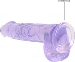 6" / 15 cm Realistic Dildo With Balls - Purple — thumbnail 9