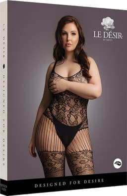 Shots - Le Désir Bodystocking met Kant en Visnet - Plus Size black OSX — thumbnail 14