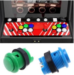 8 stuks drukknop compatibel met arcade machine games veelkleurige videogames knop games vervangende accessoires 4 kleuren — thumbnail 2