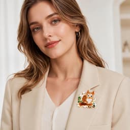 Emaille Eekhoorn Broche Schattig Zinklegering Dieren Spelden voor Vrouwen Jassen Truien Sjaal — thumbnail 2
