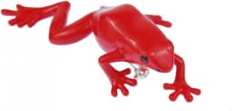 Rode kikker rubberen broche aardbei kikker dendrobates pumilio pijl gifkikker boomgaars rood giftige kikker regenwoud dendrobaten - handgemaakte modesieraden I reversspeld button pinnen — thumbnail 2