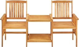 Terrasmeubelen, tuinbank, meubelsets, tuinstoelen met theetafel en kussen, acacia massief hout — thumbnail 5