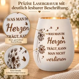 Bedrouwgeschenk windlicht met gravure en 10 theelichtjes — thumbnail 3