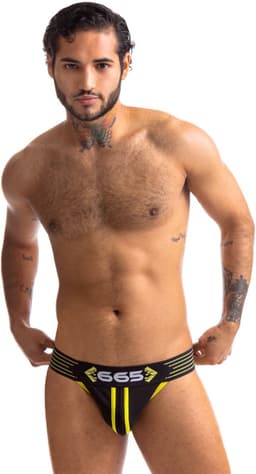 665 - Rally Jockstrap - Zwart/Geel XXL — thumbnail 3