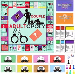 Adultopoly Board Games, Couples, Adults, Opoly couple games for couples, card game, partner games, adults, funny props - ShopVlot — thumbnail 1