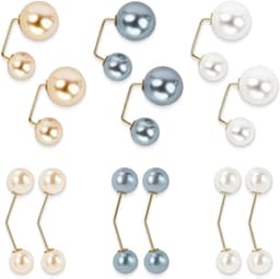 Set van 12 dubbele parelspelden, kraagsierad, parelclip, kledingaccessoire, brochespeld, cardigan, trui, sjaal, tas – veiligheidsclip voor dames, doe-het-zelf, bruiloft, dagelijks gebruik — thumbnail 5