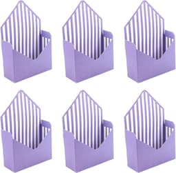 Geschenkdoos Set - Decoratieve Box - Cadeau Presentatie - Romantisch Design - 6 Delig - Paarse Strepen — thumbnail 1