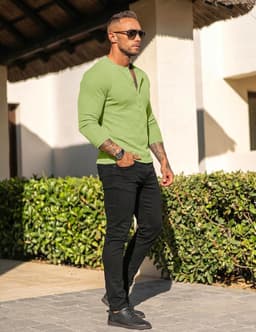 Cmdr Heren wafel-henley-overhemden, Casua Lange Mouwen T-shirt Casual 5-Knoopsluiting, Lange Mouwen Regualar Fit Stijlvol T-Shirt, Thermisch Ondergoed — thumbnail 5