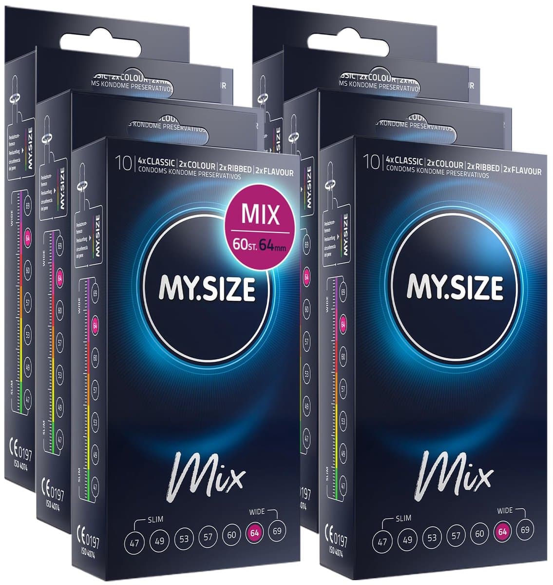 My.Size Mix Condooms Maat 6, 64 mm, Voordeelpakket, Inhoud 60 stuks — afbeelding 1