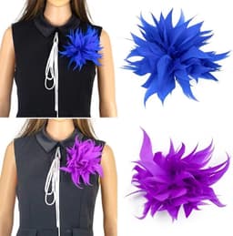 Broche met veren voor dames, pluizige veer broche struisvogelveer broche bruid bruiloft hoofdtooi kostuum decoratie veren haaraccessoire haarclip broche voor vrouwen meisjes Halloween feest — thumbnail 5