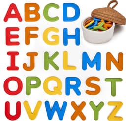 Magnetische letters, 26 Uppercase ABC koelkastmagneten voor peuters 1-3 en kinderen, babyleerontspanner, speelgoedset, preschool verjaardagscadeaus voor jongens en meisjes — thumbnail 4