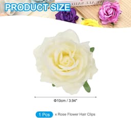 Rose Boho haarclips, stoffen bloem broche spelden voor vrouwen bruiloft feest dansjurk kleding accessoires Valentijnsdag geschenken, beige — thumbnail 5
