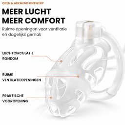 DOWO® - Kuisheidskooi - Peniskooi - Kuisheidskooi voor Mannen - Chastity cage - ABS - Transparant - 3 Maten — thumbnail 2