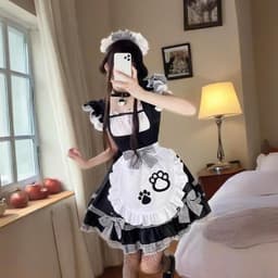 Dailygoods- Maid Outfit Zwart-Wit - Kattenmeid Kostuum - Cosplay Jurk - Dienstmeisjes Kostuum - Meid Jurk met Hoofdband - 5 Maten Beschikbaar — thumbnail 3