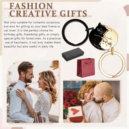 Keychain Set voor Stellen - Stijlvolle Cadeauset met Roze Cadeauzak - Perfecte Romantische Cadeaus voor Hem en Haar - Uniek en Betekenisvol — thumbnail 6