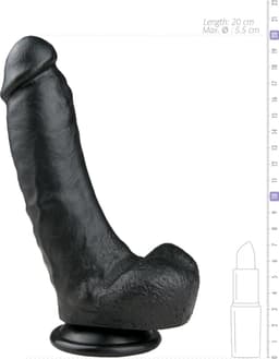 EasyToys - Realistische Dildo met Balzak - Dildo met Zuignap - 20 cm - Dildo's - Sex Toys voor Vrouwen en Mannen - Dildo Mannen Anaal - Zwart — thumbnail 5