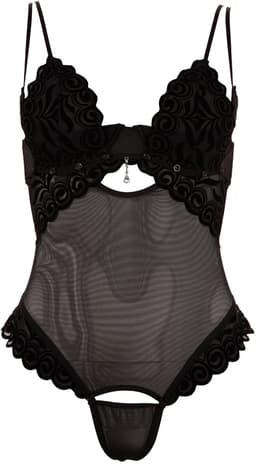 Zwarte String body met afneembare cups en kruis — thumbnail 3