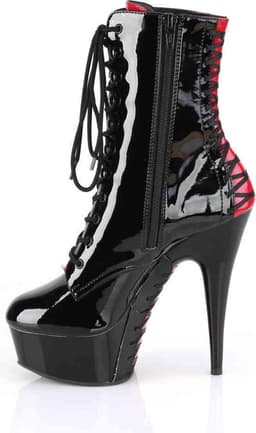 Pleaser - DELIGHT1020FH Plateau Laarzen - US 11 - 41 Shoes - Zwart/Rood — thumbnail 3