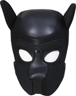 Neopreen Puppy Hood Zwart – Comfortabel hondenmasker voor puppy play XL — thumbnail 4