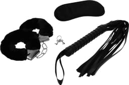 INTENSE FETISH | Intense Fetish - Erotic Playset 1 With Handcuffs, Blind Mask And Flogger — thumbnail 5