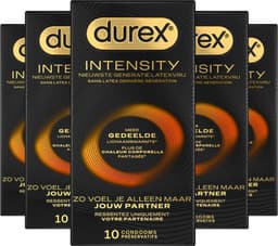 Durex Intensity Condooms - Nieuwste generatie ultradunne, latexvrije condooms voor mannen – Gedeelde lichaamswarmte - 5 x 10 stuks - Voordeelverpakking — thumbnail 1