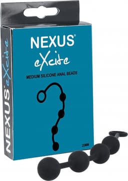 EXCITE Medium Silicone Anal Beads - Black — thumbnail 4