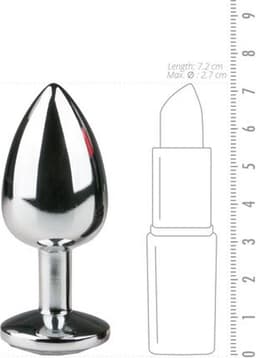 EasyToys - Metalen Buttplug met Zilveren Diamant - Buttplugs - Buttplug Metaal - Anal Plug - Sex Toys voor Vrouwen en Mannen - Seksspeeltjes - Zilver - S — thumbnail 6