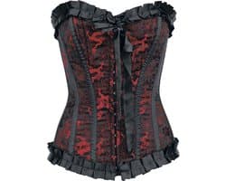Burleska Lily Hook Red Dragon Dames Corsage - zwart/rood - S
