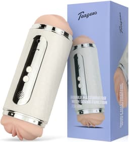 Teazers - Elektrische Masturbator - Dubbelzijdige Masturbator - Oplaadbaar - Sex Toys voor Mannen - Masturbator voor Man - Pocket Pussy - Masturbators - Wit — thumbnail 1