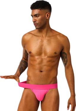 LekkerStout 3-Pack Jockstraps - Zwart/Wit/Roze - Sexy Herenondergoed | L | ( LS182 ) — thumbnail 8