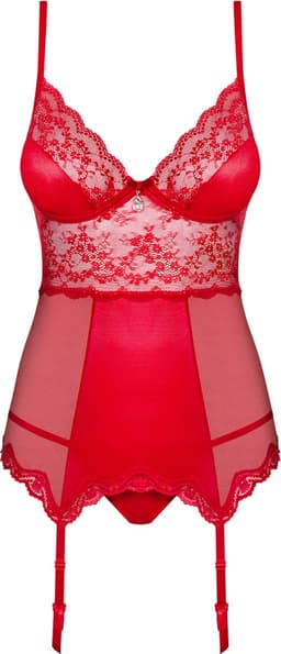 Obsessive Lovica Korset & String - Erotisch korset - Maat XXL - Rood — thumbnail 10