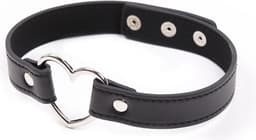Finnacle - BDSM Choker met Hart - Zwart - PU leer — thumbnail 1