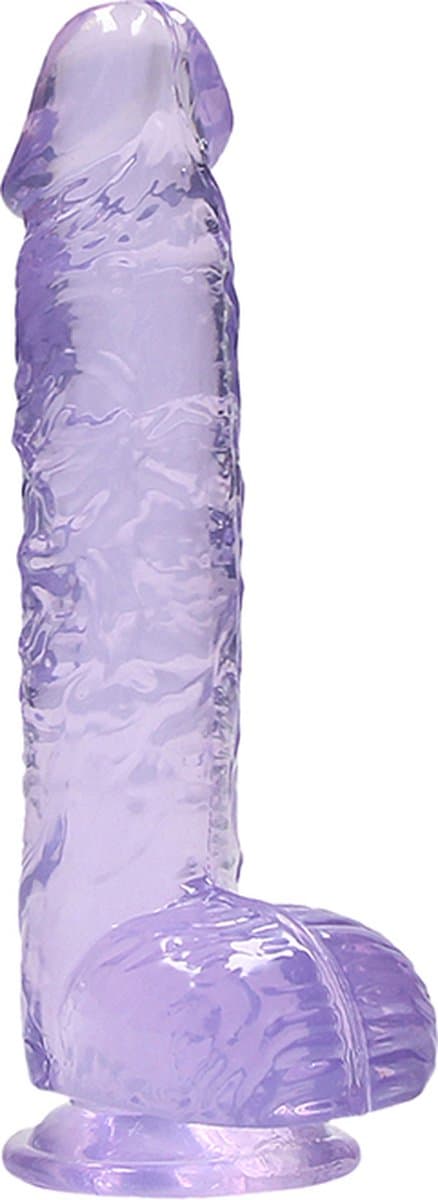 Handful Crystal Clear Transparante Dildo Paars Beginners Dildo Small Invoerdiepte 12 cm Totale Lengte 15 cm — afbeelding 1
