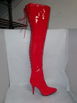 Soisbelle Grote Maten Kunstleren strakke Laklaarzen 89526 Rood Maat 42 — thumbnail 6