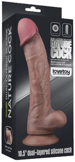 Lovetoy - Realistische XXL Dildo Met Zuignap 26.5 x 4.8 cm - Donkere Huidskleur — thumbnail 9