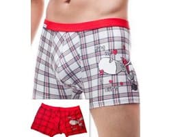 Cornette - heren katoen shorts- rood- Give me a kiss - Valentijnsdag cadeau - XL