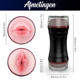 G-Toys® Mastrubator voor Man Pocket Pussy - 2 in 1 Blowjob & Pussy - Sex Toys voor Mannen - Mastrubators Mond en Vagina - Seksspeeltjes Erotiek Pijpen Zuigen - Pocketpussy — thumbnail 8