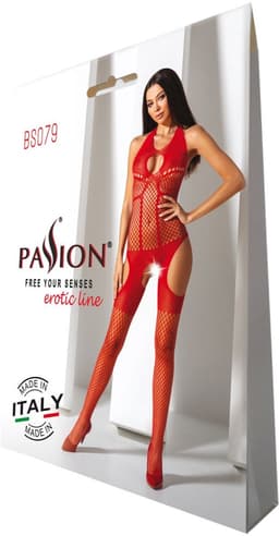 Passion - Woman Bs079 Bodystocking - Red One Size — thumbnail 4