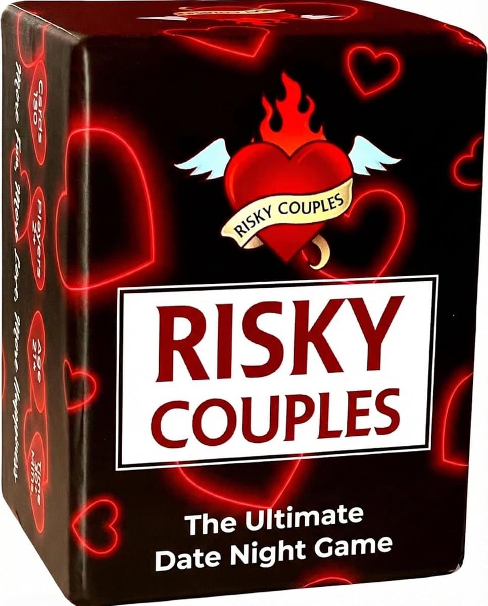 Koppelspel - Avondspel Vragen - Relatie Opfleuren - 150 Pikante Tests - 10x8x6 cm - Rood/Zwart — afbeelding 1