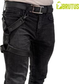 BRUTUS Leather Leg Harness Black-Black — thumbnail 1